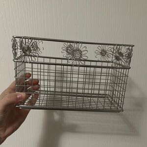 Silver wire floral basket